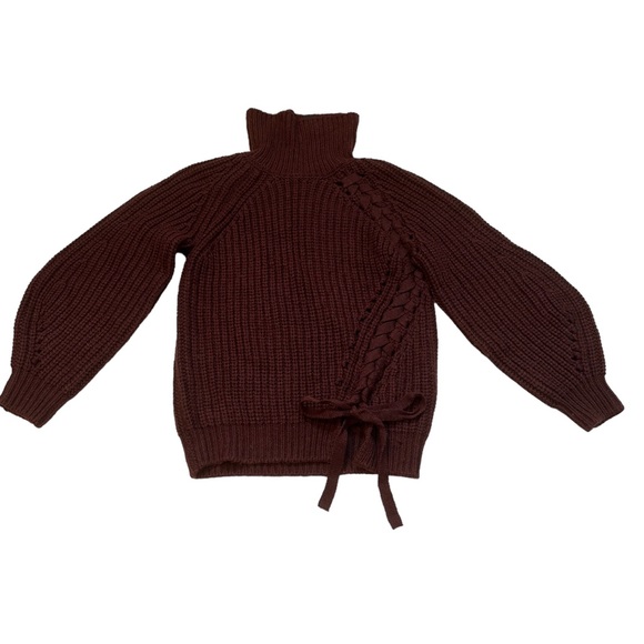 Revolve Brand NBD Tori laced Sweater size XS in Chocolate - Picture 2 of 5